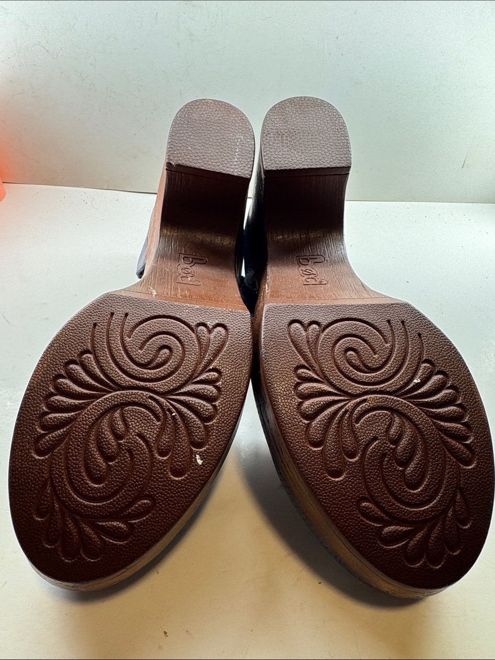 b.o.c. Navy Perforated Leather Clog Mules - Picture 6 of 7